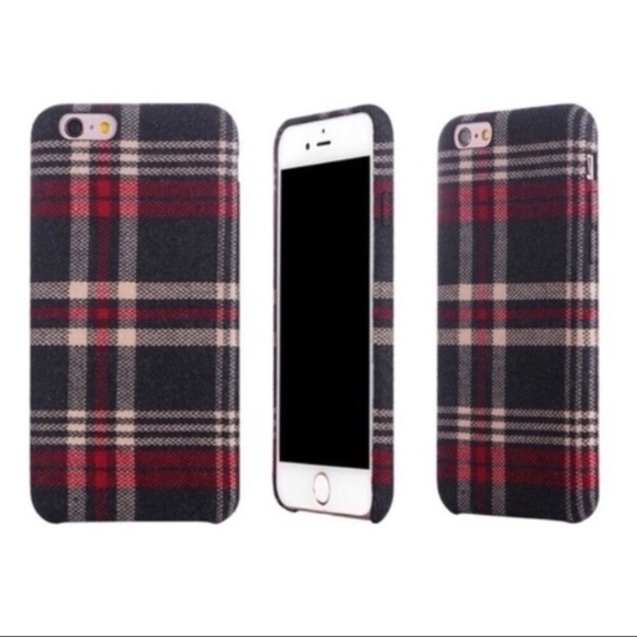 VOGUE Tartan Plaid iPhone Phone Case Red - Picture 2 of 3
